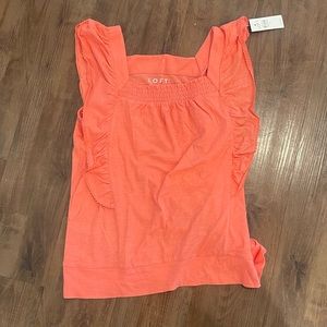 Loft salmon tank with flutter sleeves - new